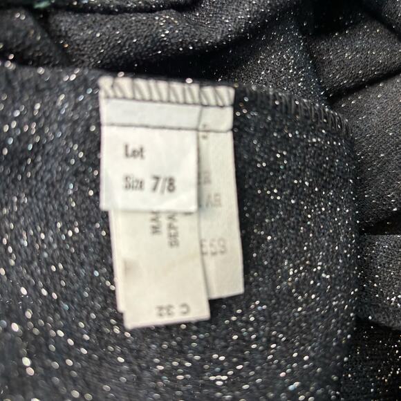 Vintage Black & Silver Metallic Pant Suit Size 7/8 - Picture 7 of 8